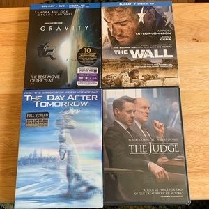 Lot of 4 DVDs Gravity, The Wall, The Day After, Tomorrow, The Judge